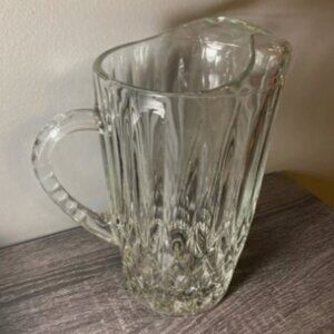 Sold on Ebay - Vintage Clear Heavy Cut Glass Pitcher Diamond Shape